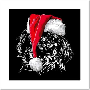 Funny Pekingese Santa Christmas dog mom Posters and Art